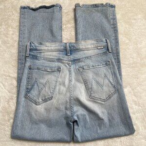 MOTHER Women's Blue The Tripper Cut Flowers Straight Jeans Size 27 x 26.5''